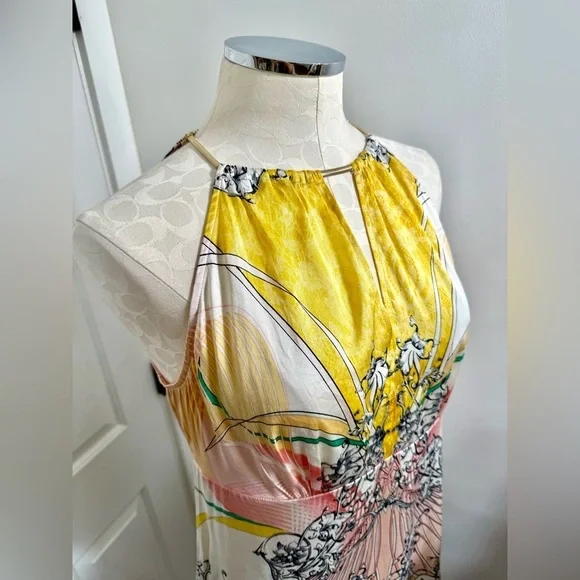 Cache Gold and Pink Asymmetrical Sleeveless Tank Top - Picture 4 of 7